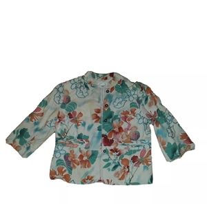 Coldwater Creek Women's Size 16 Floral Blazer